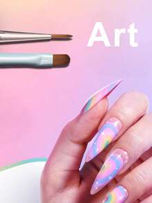 Bộ 14 cọ vẽ móng tay cán gỗ và kim loại đầu nhọn, thích hợp cho người mới bắt đầu và các tiệm làm móng, quà tặng ngày Valentine. - Nhiều màu - Xem 7