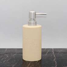 Premium Soap Dispenser, Manual Pump Bottle, Suitable For Shampoo, Body Wash, Hand Wash, Hotel & Home Bathroom Lotion Bottle, Soap Dispenser Set, Travertine Style - Yellow Travertine Cylindrical Bottle (silver Coin Pump) - View 7