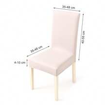 Single Chair Cover Standart Size - 96% Cotton 4% Elastan - Made In Turkiye - White - View 3