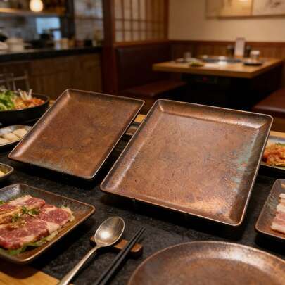 1pc New Vintage Style Square Plate, 8.9in/9.9in Size Options, Exquisite Texture, Sashimi Plate, Sushi Plate, BBQ Plate, Dessert Plate, Perfect For Party Serving And Food Photography, Shockproof, Scratch-Resistant, Easy To Clean, Dishwasher