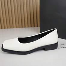 2026 New Women's Apricot Embossed Square Toe Flat Loafers, Minimalist Commuting Work Daily Versatile Slip-On Shoes - Apricot - View 7