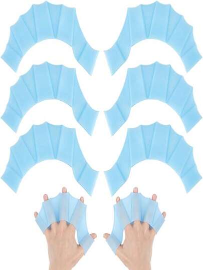 1双蛙式蹼泳手套，居家及日常必备，男女通用游泳训练脚蹼，舒适硅胶材质，便携设计，适合游泳者、男士、女士、青少年