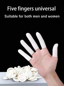 750/200/100/50/30個乳膠指套，美甲手指保護套，防污美甲手套，男女通用。防靜電手套。適用於美容護理、面部護理、美甲、紋身、電子產品維修等。適用於居家、美容院、美甲店、紋身店等場合。 - 白色 - 查看 7