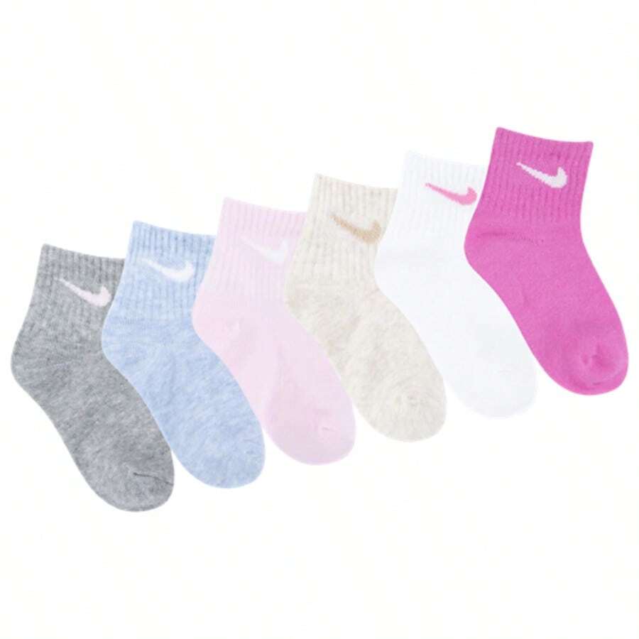 Nike Swoosh 6 Pack Ankle Socks Kid's Infant  NN0641-AFN - Nhiều màu - Xem 1