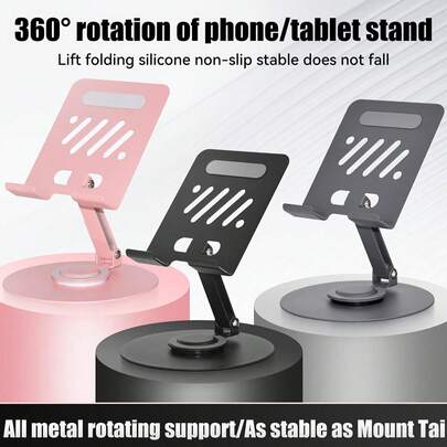 360° Adjustable Foldable Metal Tablet Stand, Suitable For 9.7", 10.5", 10.9", 11" Pro, Mini 4/3/2, Tablets, Kindle E-Readers. Also Compatible With IPhone, Android Smartphones. Birthday Gift, Phone Stand For Family And Friends, Phone Accessories.