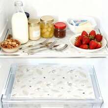 Alfombrilla impermeable para refrigerador de 1/4/8 pulgadas, a prueba de humedad y antideslizante, lavable y reutilizable. Hecha de material EVA con un novedoso patrón de limón, adecuada para la decoración del refrigerador y la cocina. - A - Ver 5