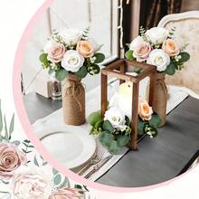 1/2/3 Piezas Portavelas de Madera Rectangular Rústico, Perfecto para Bodas, Decoración del Hogar, Ambiente de Año Nuevo y Día de San Valentín - Unitalla - Ver 4