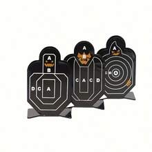 3件套不锈钢射击靶，合金金属微型士兵靶，用于射击练习 - 黑色 - 查看 2