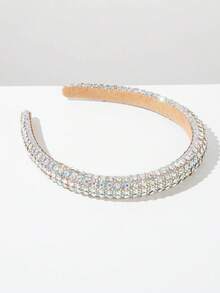 1pc Thin Grid Crystal Headband, Korean Style Hair Accessory Hairband Hair Hoop - FG1088-b-aB - View 3