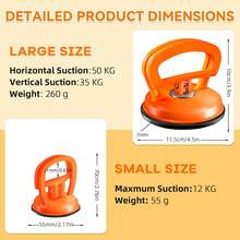 Bộ dụng cụ sửa chữa vết lõm xe hơi 3 món/bộ, thiết kế mới nhất năm 2026, dụng cụ hút mạnh mẽ để loại bỏ vết lõm, dụng cụ sửa chữa vết lõm không cần sơn cho thân xe (Màu cam) - 1 chiếc dụng cụ nắn vết lõm - Xem 4