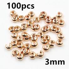 100颗铜圆盖压接端珠 3 4 5mm 止动隔珠，适用于DIY珠宝制作配件 - crimp beads - 查看 8