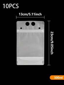 Coffee Liquid Packing Bags, Self-Sealing Beverage Packaging Bags Double-Hole Portable Matte Transparent Bags Portable Beverage Pouches, Juice Bags, Vertical Drink Containers For Cold And Hot Beverages, Transparent Suction Nozzle Bags - Multicolor - View 9