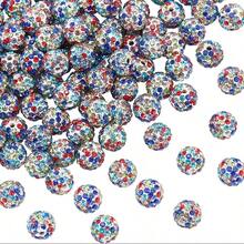 20/50/100pcs Colorful Glass Rhinestone Beads - Mixed Colors, Suitable For DIY Jewelry, Bracelets, Necklaces, Keychains, Party Decorations, Multifunctional Craft Kit With Clay Pen And Earring Hooks For Jewelry Making - Multicolor - View 4