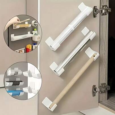 3/2/1 Wall-Mounted Kitchen Storage Rack, Punch-Free Plastic Trash Bag, Pot Lid And Cabinet Storage Rack - Sink Storage Rack, Refrigerator Side Storage Rack, Suitable For Trash Bags, Cling Film, Umbrellas, Rolling Pin Storage Rack, Repisas De Pared