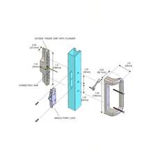 House Guard - Juego de manijas de puerta de patio blanco con cerradura de cilindro adecuado para reemplazo de puertas correderas de patio de 3 a 15/16 pulgadas de espaciado de agujeros de tornillo. - Blanco - Ver 2