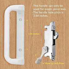 House Guard - Juego de manijas de puerta de patio blanco con cerradura de cilindro adecuado para reemplazo de puertas correderas de patio de 3 a 15/16 pulgadas de espaciado de agujeros de tornillo. - Blanco - Ver 6