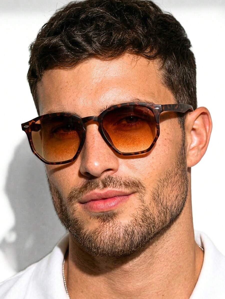Hexagonal Premium Sunglasses Unisex UV400 Fashion Beach Summer Classic Style Modern Men Women - Ounce - Xem 1