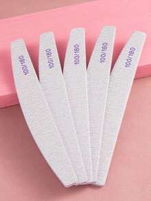 10pcs Professional Crescent Shape Nail Files, 180/240 Grit, Manicure Supplies, Nail Art Tools, Nail Care (Suitable For Nail Extensions) - Grey - View 7