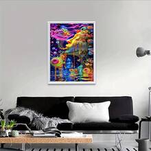 1pc 2D DIY Diamond Painting, Dreamlike Abstract Figure Diamond Art, Colorful Fluid Art Full Drill DIY Decorative Painting, Suitable For Living Room/Bedroom, Handmade Diamond Painting Wall Art, Perfect For Holiday Gifts - View 6