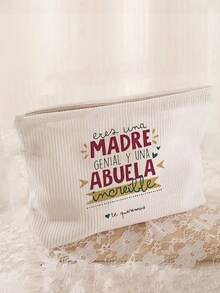 1pc "World's Best Grandma" Printed Cosmetic Bag, Travel Toiletry Bag, Women's Makeup Bag, Grandma Gift, Travel Essentials, Holiday/Vacation/Back To School Supplies Bag, Student Travel Bag, Women's Travel Makeup Bag, Mother's Day Gift - Multicolor - View 4