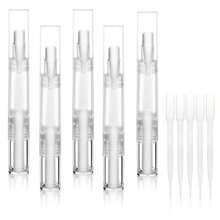UPZIGS 5 Pack 5ml Transparent Twist Pen For Cuticle Oil Applicator, Empty Nail Oil Pen With Brush Tip, Eyelash Growth Liquid Tube, Cosmetic Lip Gloss Container (5x) - ColorC - 查看 1