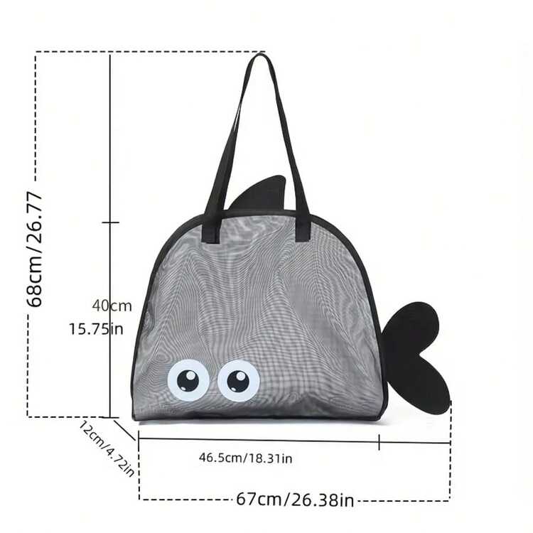 1个沙滩玩具袋，大号沙滩手提袋，可折叠大号儿童玩具收纳袋，用于在沙滩上收集玩具、贝壳、衣物和毛巾（采用轻质网状材料制成，请勿装载除沙滩玩具和衣物以外的重物，不适合用作背包或购物袋） - 彩色 - 查看 6