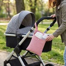 New European & American Style Mommy Handbag Solid Color Outdoor Diaper Storage Bag Baby Bottle Hanging Bag Multifunctional Storage Bag For Baby And Period Products 19*22cm - Multicolor - View 4