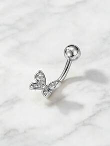 1pc Dual Butterfly Flutter Gold/Silver Navel Ring Belly Button Nail Body Jewelry - Butterfly - View 12