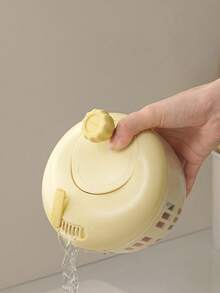 1Pc Kitchen Vegetable Dehydrator - Fruit Washing & Draining Bowl Multi-Functional Manual Dehydration Tool - One Size - View 8