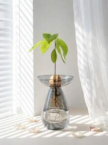 Haus Hana 7.5英寸牛油果造型玻璃花瓶，大型牛油果种植盆，玻璃材质，可用作牛油果种子发芽和生长花瓶、室内牛油果种植盆、牛油果种植套装、园艺爱好者礼物、生日毕业礼物、家居装饰、房间装饰花瓶、玻璃花瓶 - 無色 - 查看 2