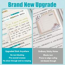 1 Pack (40 Sheets) Expandable Self-Adhesive Sticky Notes, Includes Blank/Grid/Lined Self-Stick Notes, Easy To Stick Memo Pads, Great For Labeling, Messaging, Reminding, Notebook Annotation And Work Reminder - M - View 6
