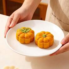 Bộ 3 khuôn làm bánh trung thu hình quả bí ngô, khuôn ép tay bằng nhựa, khuôn dập bánh quy. Thích hợp để làm bánh trung thu, bánh đậu xanh, bánh quy, kem phủ, các loại bánh nướng cho Lễ Tạ ơn. Được làm từ chất liệu cao cấp, dễ lấy bánh ra khỏi khuôn, có thể tái sử dụng. - trắng - Xem 3