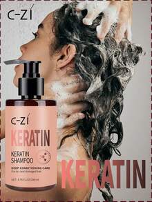 C-ZI 角蛋白洗发水，柔顺秀发，深层清洁滋养，修护干枯受损发质，200毫升/6.76液盎司 - 200ml - 查看 1