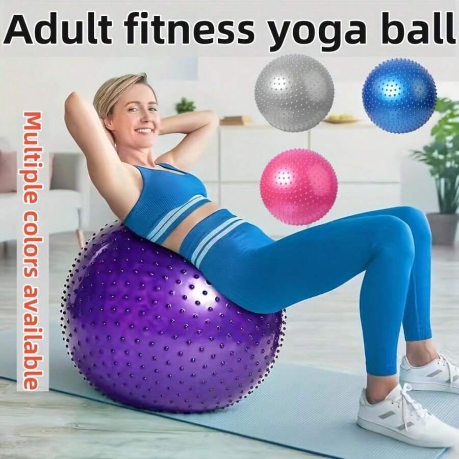 1pc Blue Exercise Ball Chair, Balance Training, Yoga Ball Balance, Yoga, Pilates, Core, Home Office Use, Thick Yoga Ball, Exercise Ball, Balance Ball, Suitable For Sensory Training