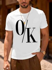 T-shirt casual in cotone con stampa grafica, tessuto di qualità, vestibilità comoda, traspirante, stile street hip-hop, design grafico - Bianco - Visualizzare 1