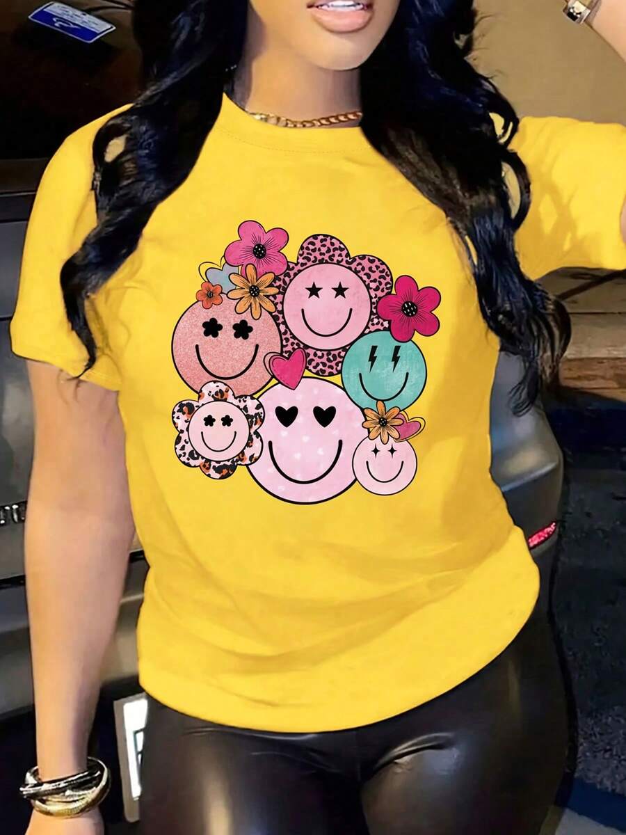 Camiseta Estampada Casual - Amarillo - Ver 1