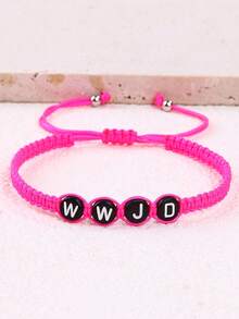 1pc European And American Classic Minimalist WWJD Letter Braided Bracelet, Fashionable Bracelet For Women - Bracelet - View 14