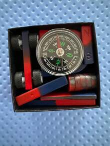 1 Set Assorted Magnetic Compass Teaching Aids, Including U-Shaped Magnets, Ring Magnets, Bar Magnets, Compass, Magnetic Car Models, Random Packaging, Compact And Easy To Store, Ideal For Office, Study And Stress Relief - Multiple - View 11