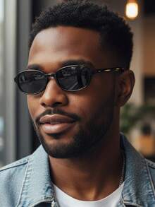 1pc 2026 Spring New Arrival, Unisex Korean Fashion Small Frame Oval Glasses, Elegant Streetwear Versatile Plain Glasses, Anti-Blue Light Optical Glasses - Multicolor B - View 8