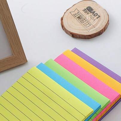 5 tập giấy ghi nhớ tự dính - 6 cột, 30 tờ/tập, màu sắc tươi sáng, kích thước lớn, thích hợp cho văn phòng, nhà cửa, trường học.