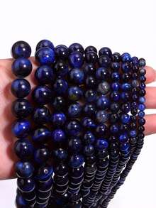 1 Strand Natural Stone Lapis Lazuli Tiger Beads Energy Healing Crystal Round Loose Stone Beads For Jewelry Making, Diy Bracelets Necklaces 4 6 8 10mm - Lapis Lazuli Tiger Eye - View 2