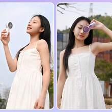 6pcs Portable Mini Fan Handheld Personal Small Fan With 3-Speed For Travel, Long-Lasting Rechargeable Fan, Rechargeable Fan, Rechargeable Portable Fan, USB Rechargeable Battery Operated Mini Fan - Style 4 - View 10