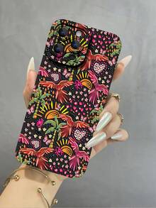 1pc Totem Parrot Pattern Liquid Silicone Phone Case, Full-Body Protection, Shock-Proof, Drop-Proof, TPU Soft Gel Material, Suitable For IPhone 17/16/11/12/13/14/15/15 Pro/15 Plus/15 Pro Max/7 Plus/8 Plus/X/Xs Max/Xr/11 Pro/12 Pro/13 Pro/14 Pro - Multicolor - View 1