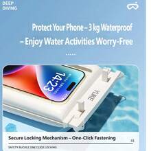Túi đựng điện thoại chống nước IPX8, nổi trên mặt nước, thích hợp cho bãi biển, bơi lội, màn hình cảm ứng, có dây đeo. - Nhiều màu - Xem 5