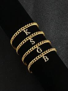 Hip Hop Initial Anklet For Women, Stackable Crystal Tennis Chain Foot Jewelry Gift - Custom Lettering Anklet - View 5