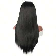 32 Inch Straight Ribbon Wig, Black Heat-Resistant Synthetic Fiber, Women's Headband Wig, Full Machine Wefted Wig - Multicolor - View 2