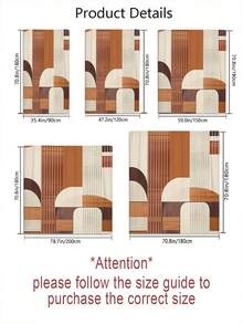 1/4pcs Bohemian Geometric Shower Curtain Set, Brown/White/Beige Polyester Shower Curtain, Bathroom Set With Bath Mat, Toilet Lid Cover - Machine Washable, Waterproof, Seasonal, Bathroom Window Curtain Shower Curtain Set - A - View 4