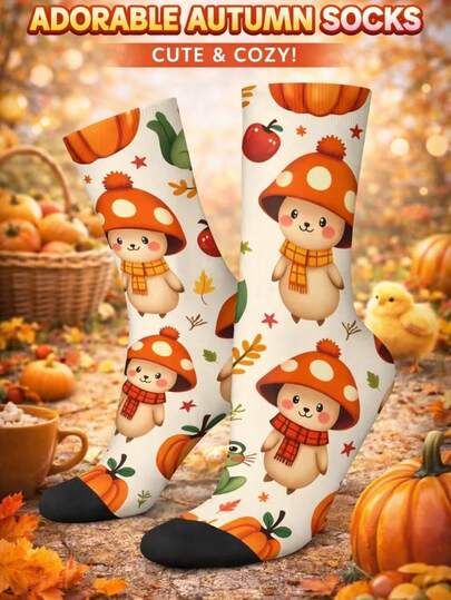 1双男士3D数码印花运动袜，欧美风格运动袜，360度无缝热转印中筒袜