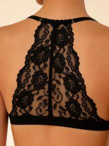Women's Black Lace Bra Set, Boasting A Unique And Stylish Design. It Fits The Body Perfectly And Is Suitable For Both Daily Inner Wear And Sleep Wear. - Black - View 6