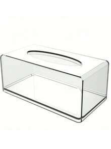 Transparent Desktop Tissue Box, Nordic Minimalist Style Tissue Paper Holder For Home, Living Room, Bedroom - Clear - View 5